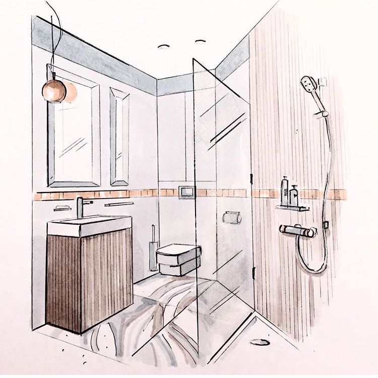 750x750 Bathroom Sketch Interernye Sketchi In 2018 - Bathroom Sketch