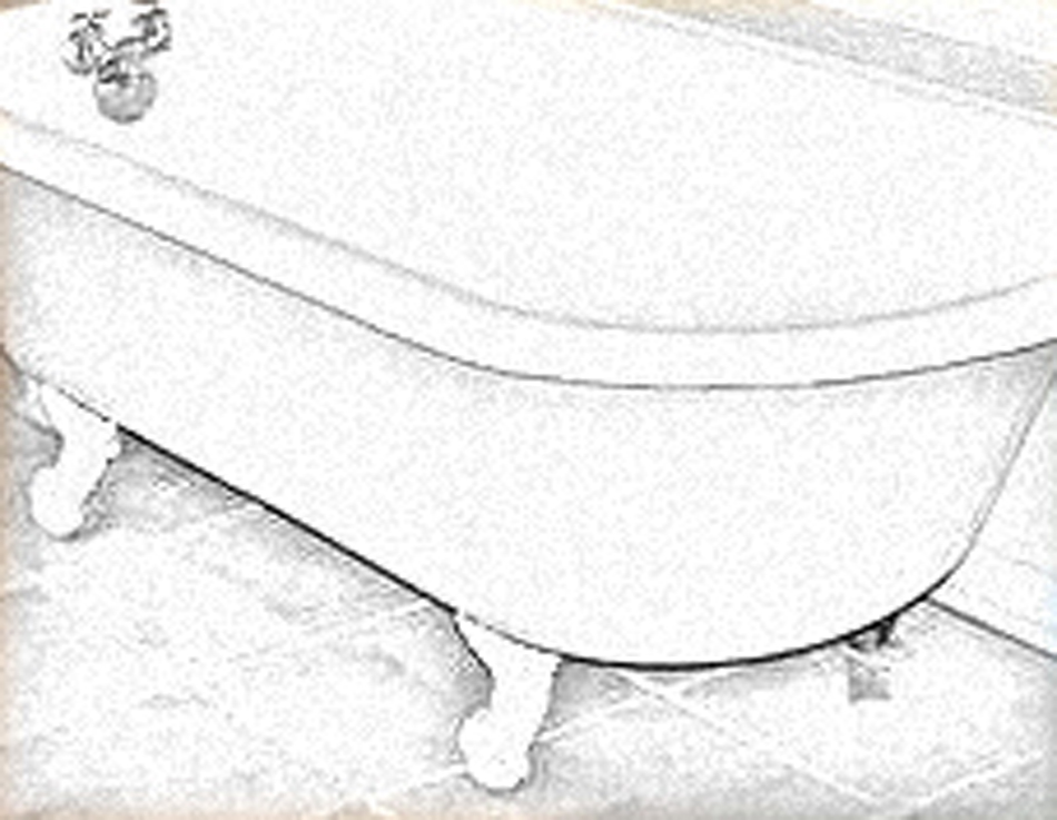 950x737 A Single Knitting Needle - Bathtub Sketch