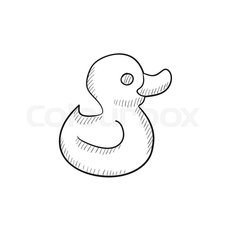 800x800 Bath Duck Vector Sketch Icon Isolated On Background. Hand Drawn - Bathtub Sketch