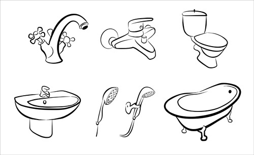 500x306 Bathroom Free Vector Download (72 Free Vector) For Commercial Use - Bathtub Sketch