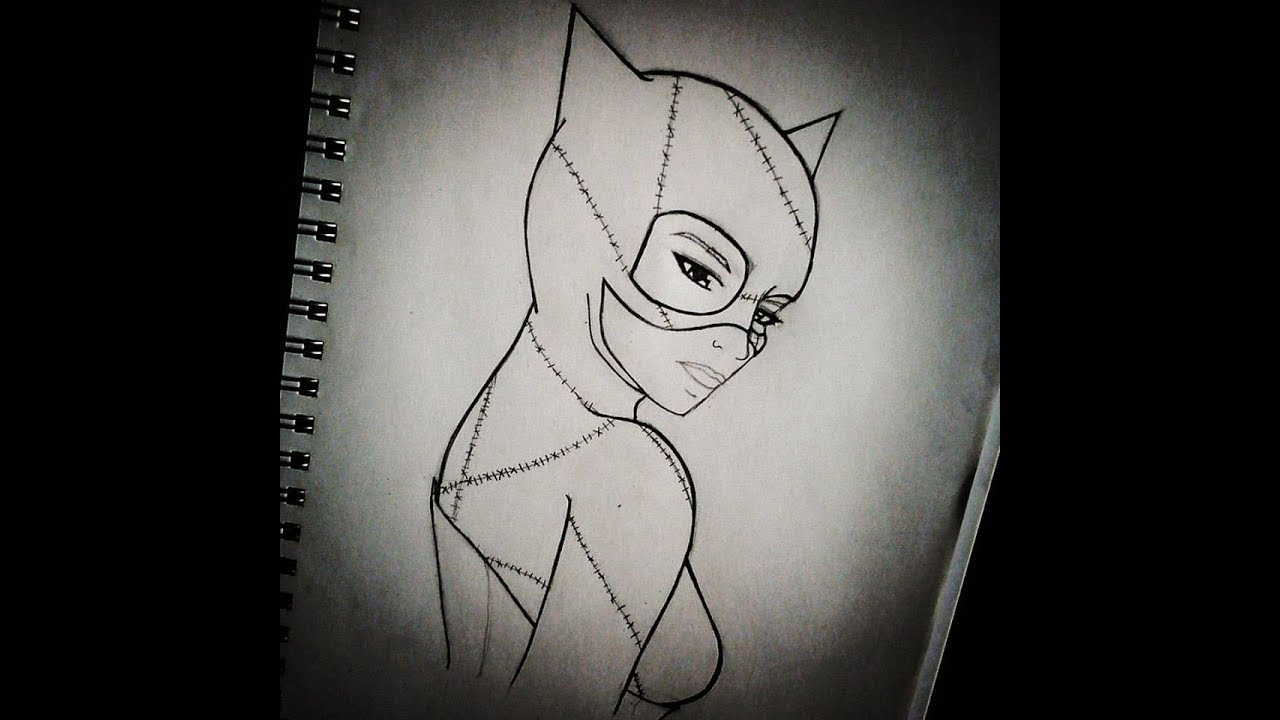 1280x720 Drawing Catwoman (Batman Returns) - Batman And Catwoman Sketch