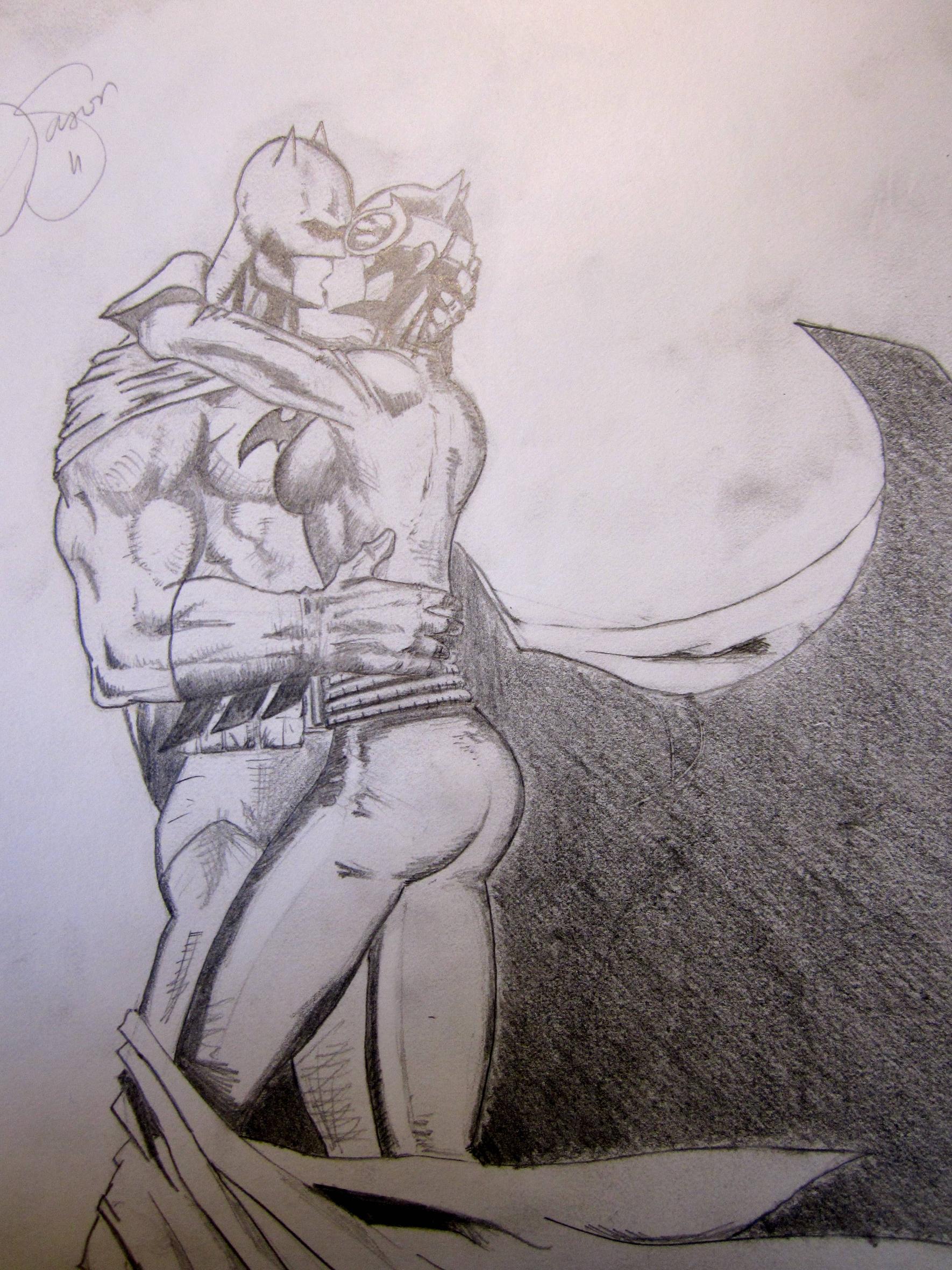 1770x2360 Drawing Of Batman Amp Catwoman Kissing (X Post From Rdrawing) Batman - Batman And Catwoman Sketch