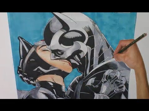480x360 Speed Drawing Batman And Catwoman Make Out - Batman And Catwoman Sketch