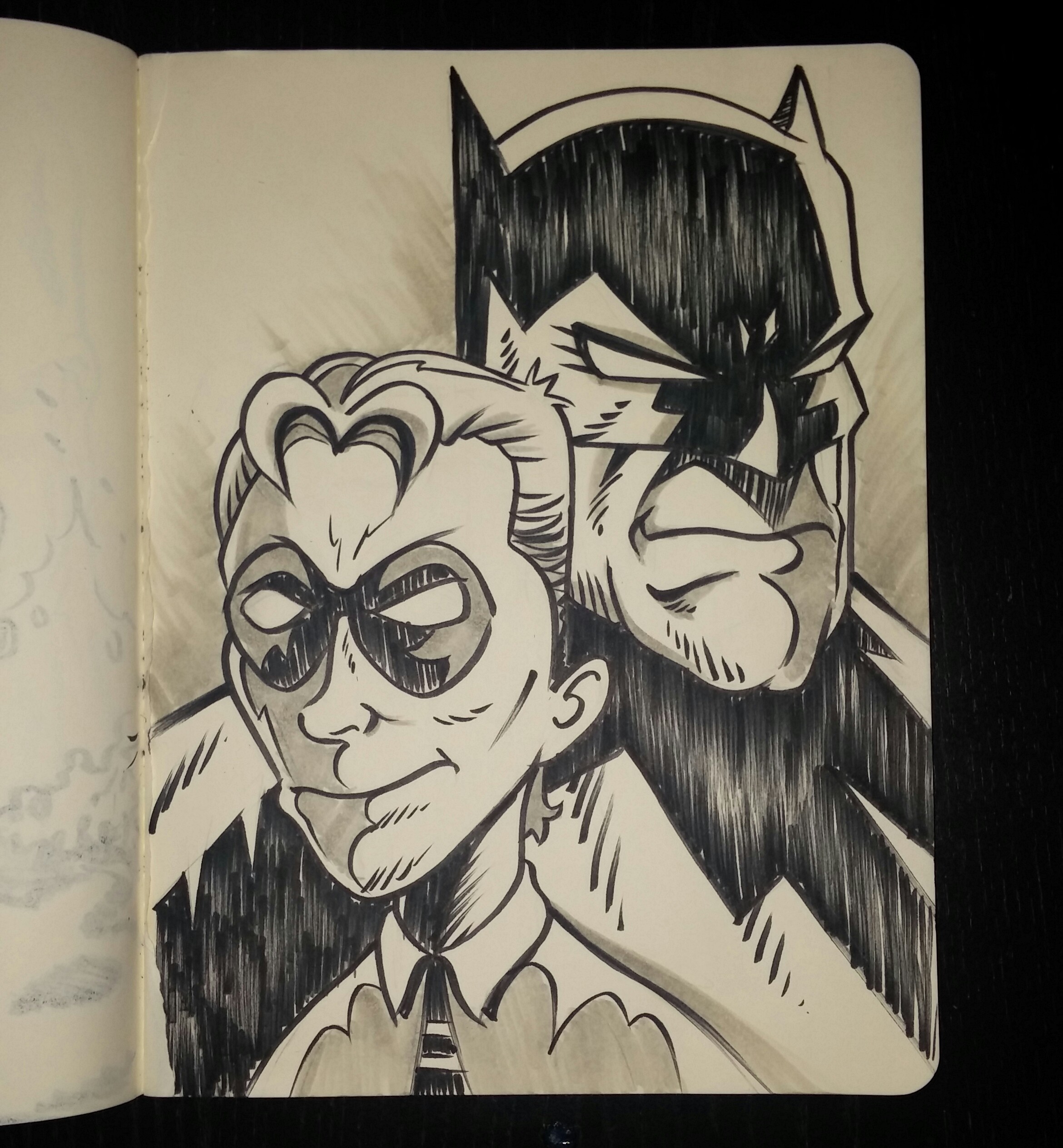 2340x2528 Batman Amp Robin Family Portrait Sketch Alex M Clark Illustration - Batman And Robin Sketch