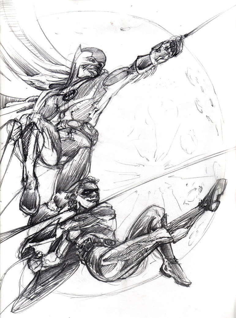 771x1036 Batman And Robin Sketch By Johnercek - Batman And Robin Sketch