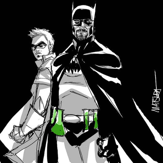 530x530 Awesome Sketch Of Batman And Robin Courtesy Of Jeff Matsuda Who - Batman And Robin Sketch