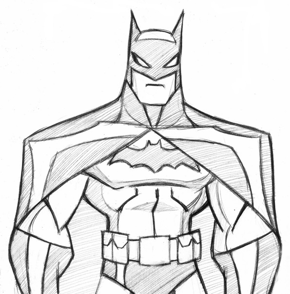 595x603 Batman Quick Sketch By Icemaxx1 - Batman Cartoon Sketch