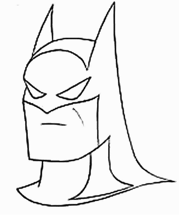 720x862 Batman Clipart Line Drawing - Batman Face Sketch