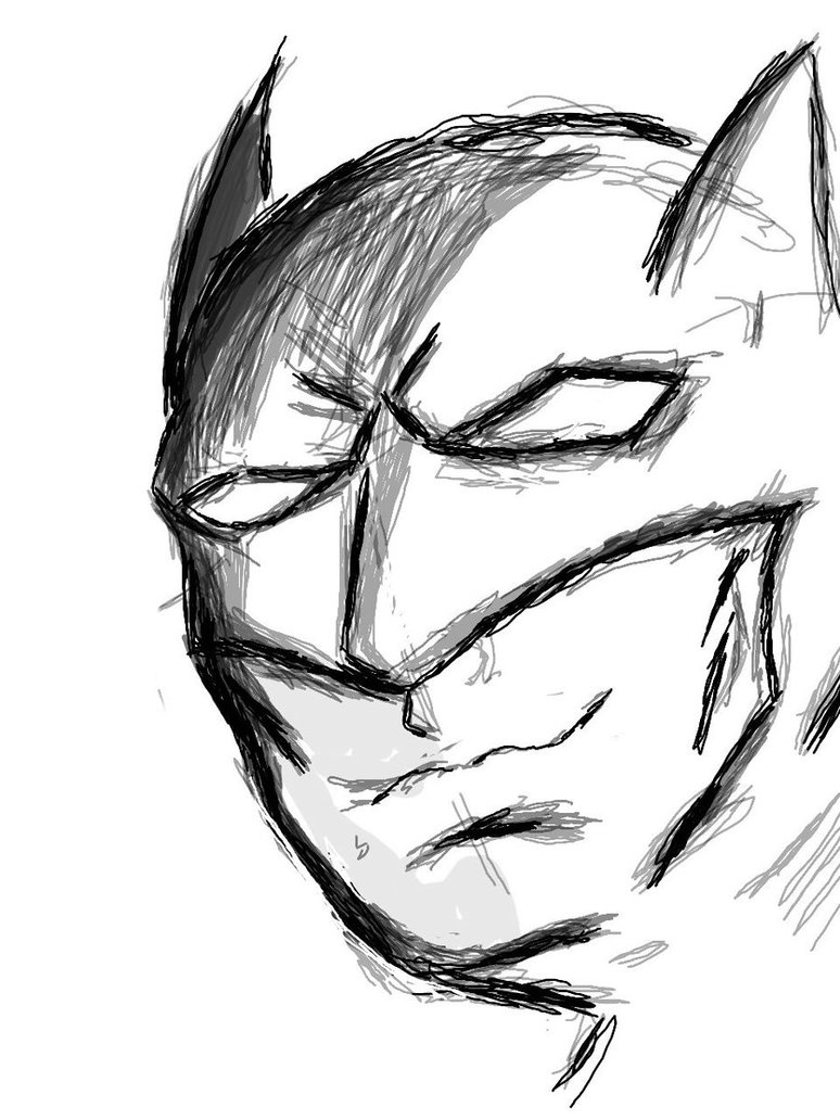 774x1032 Quick Batman Face Sketch By Supersomethingelse - Batman Face Sketch
