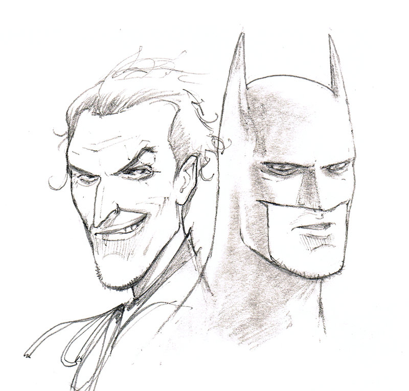 800x765 Batman Joker Sketch By Flowcoma - Batman Joker Sketch