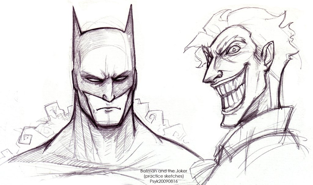 1024x605 20090816 Batman N The Joker By Psychedelicmind - Batman Joker Sketch