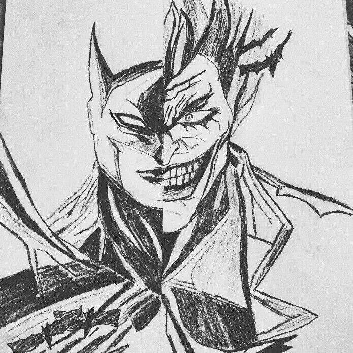 695x695 Batman Vs Joker Sketch - Batman Joker Sketch