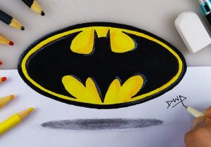 300x210 Batman Sign Drawings 3d How To Draw Batman Logos - Batman Logo Sketch