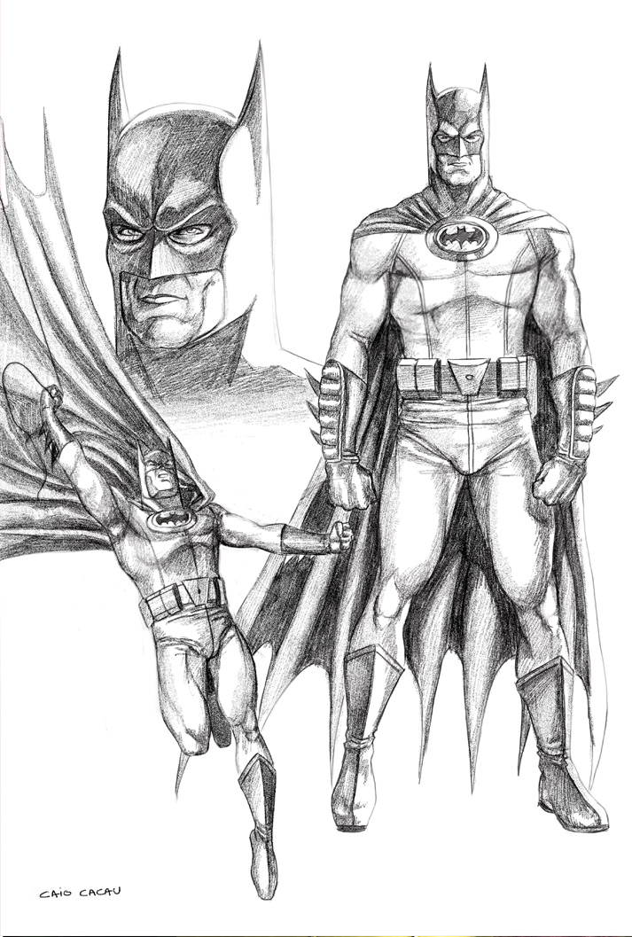 713x1057 Batman Sketch By Caiocacau - Batman Logo Sketch