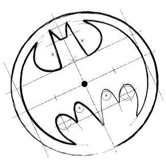324x324 Batman Technical Sketch Logo Batman Symbol Batman - Batman Logo Sketch