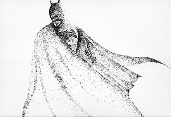 585x400 Drawn Batman Small - Batman Logo Sketch