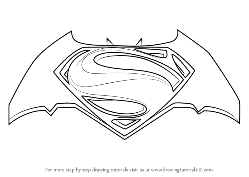 800x567 Learn How To Draw Batman V Superman Logo (Batman V Superman Dawn - Batman Logo Sketch
