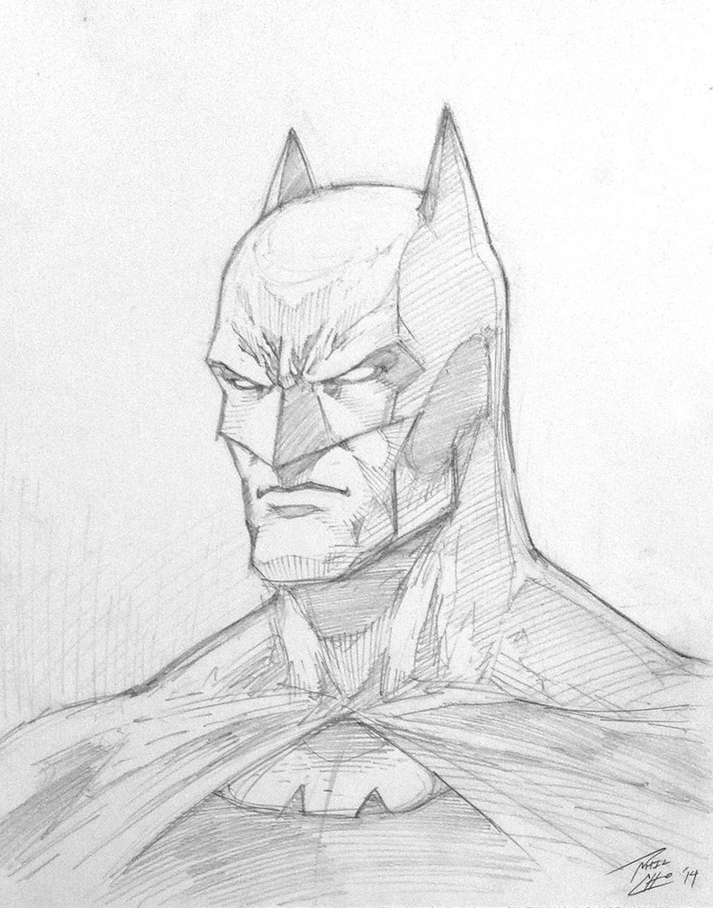 792x1008 Batman Sketch By Phil Cho - Batman Sketch