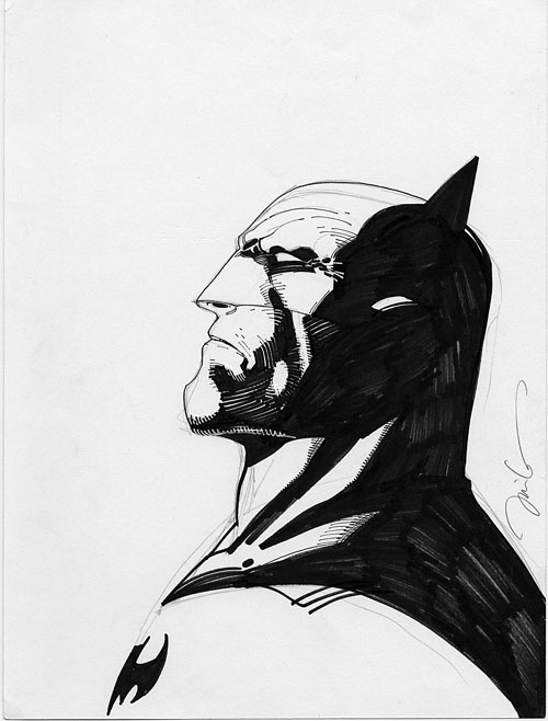500x658 Jim Lee - Batman Sketch Art