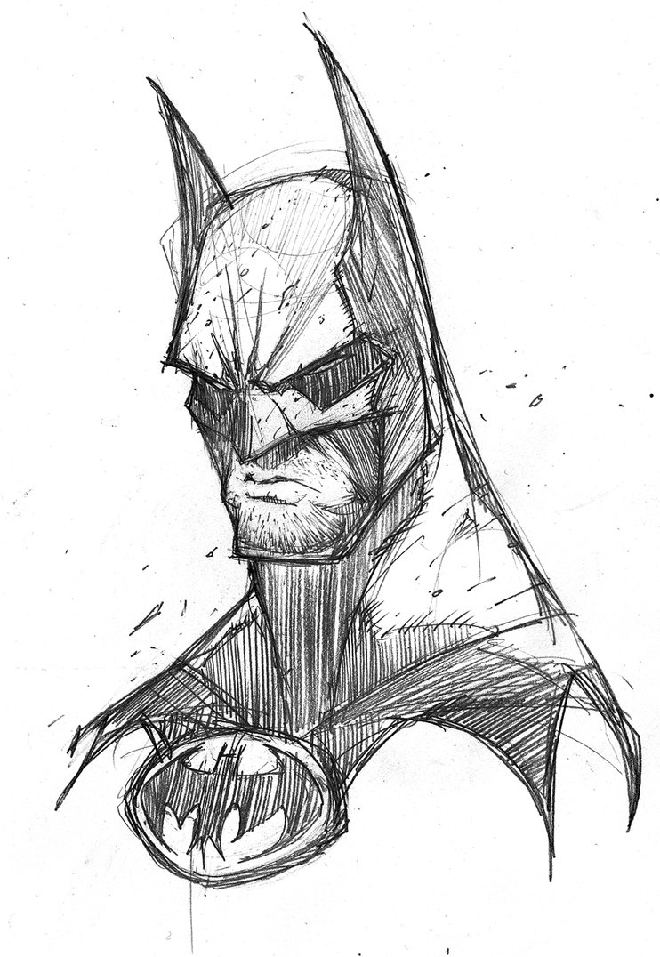 742x1076 Art 4 Phun Batman Cowl Scowl By Robduenas - Batman Sketch Art