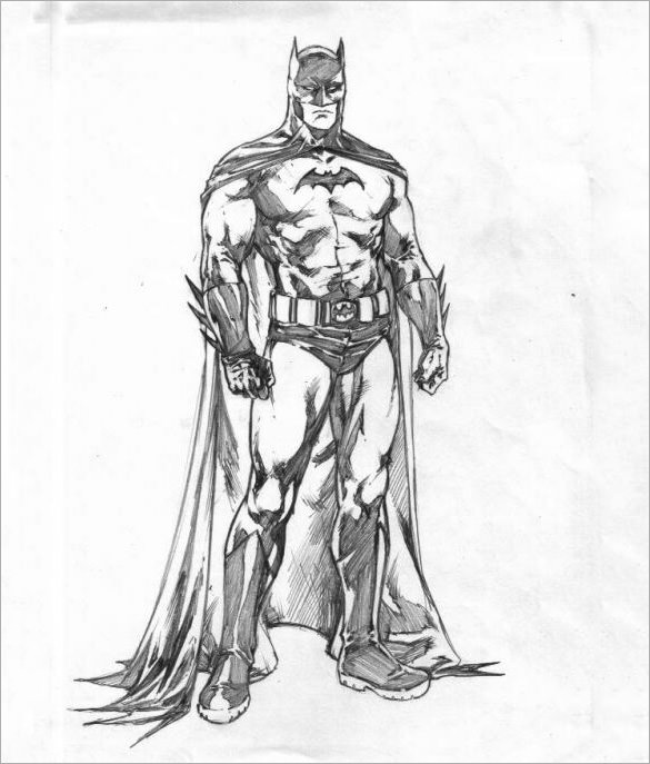 585x687 Batman Sketch - Batman Sketch Easy