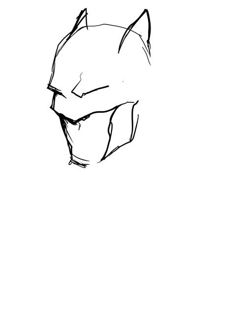 500x668 Batman Sketch Steps Gif - Batman Sketch Easy
