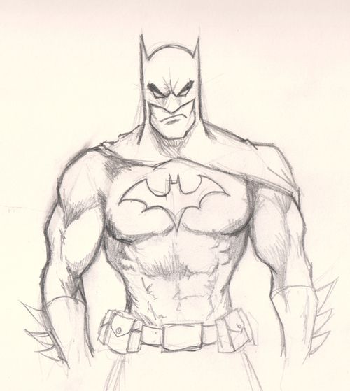 500x559 Very Cool Drawing Of Batman!!!!! Star Wars...batman...and My - Batman Sketch Images