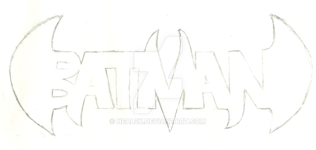 1024x486 Batman Logo Sketch By Neal2k - Batman Sketch Logo