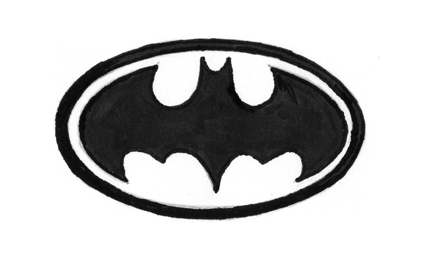 1500x885 How To Draw The Batman Logo (Symbol, Emblem) - Batman Sketch Logo