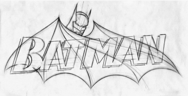 600x308 Batman Logo Sketch Design Batman, Batman - Batman Sketch Logo