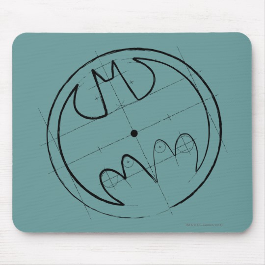 540x540 Batman Symbol Technical Sketch Logo Mouse Pad - Batman Symbol Sketch