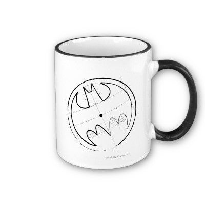 400x400 Batman Symbol Technical Sketch Logo Mug Batman And Coffee - Batman Symbol Sketch