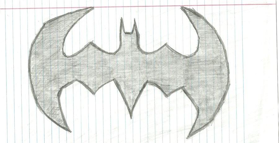 900x462 Batman Symbol Sketch By Dnxpunk - Batman Symbol Sketch