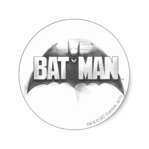 307x307 Batman Logo Stickers Zazzle Ca - Batman Symbol Sketch
