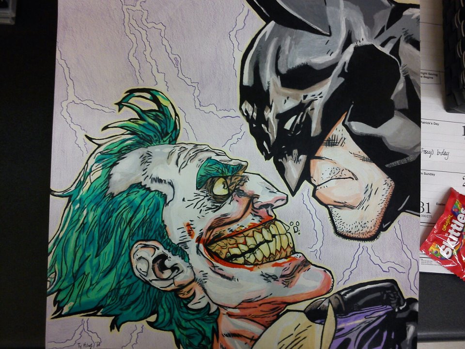 960x720 Batman Vs Joker Drawing High Quality Drawing Skill - Batman Vs Joker Sketch