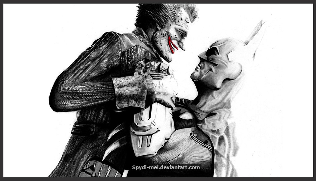 1024x586 Batman Vs Joker Drawing Pic Drawing Skill - Batman Vs Joker Sketch