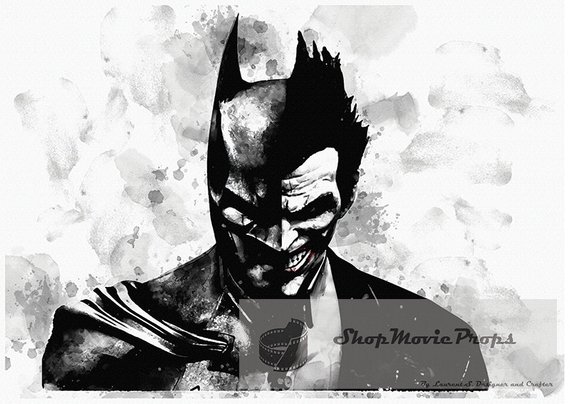 570x404 Batman Vs Joker Calligraphy Etsy - Batman Vs Joker Sketch