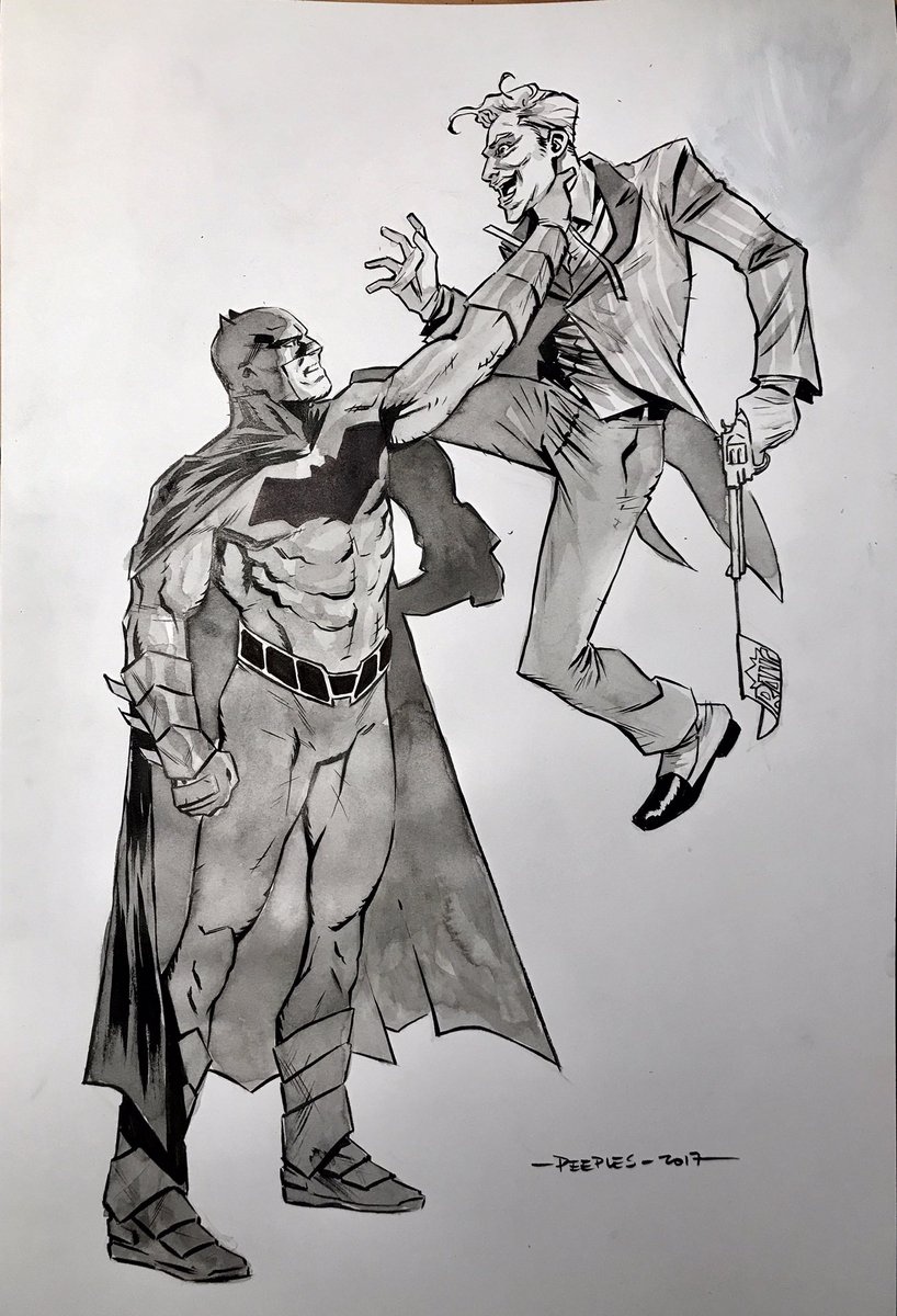 818x1200 Brent Peeples Nycc Aa I 32 On Twitter Batman Vs Joker - Batman Vs Joker Sketch