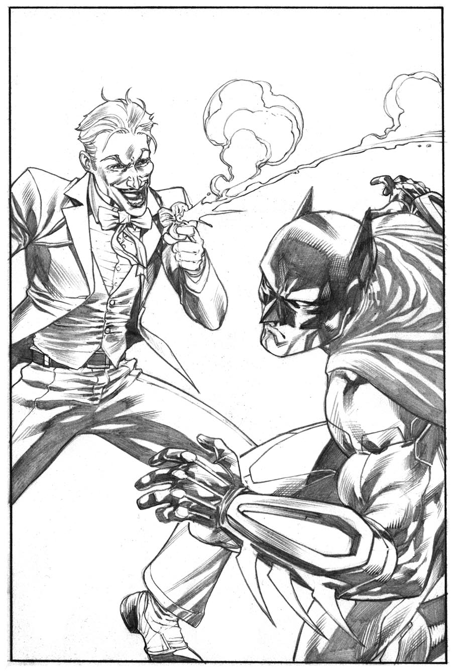 900x1336 Daily Sketch Batman Vs. Joker.... Robert Atkins Art - Batman Vs Joker Sketch