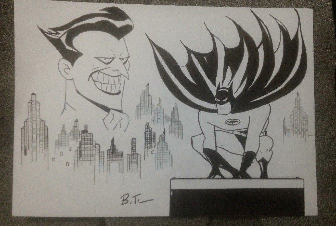 1318x888 Original Art - Batman Vs Joker Sketch