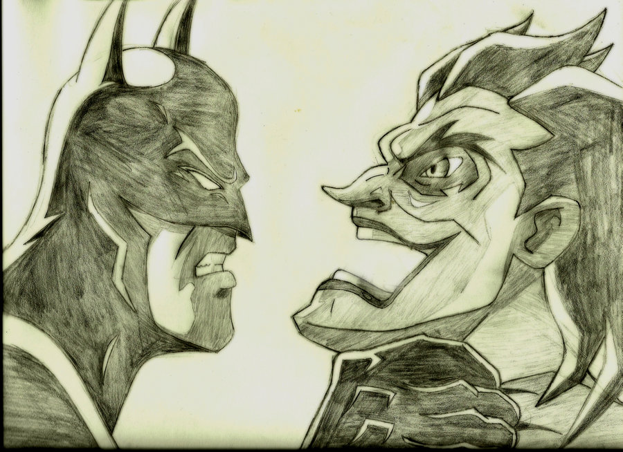 900x654 Batman Vs Joker Drawing Beautiful Art Drawing Skill - Batman Vs Joker Sketch