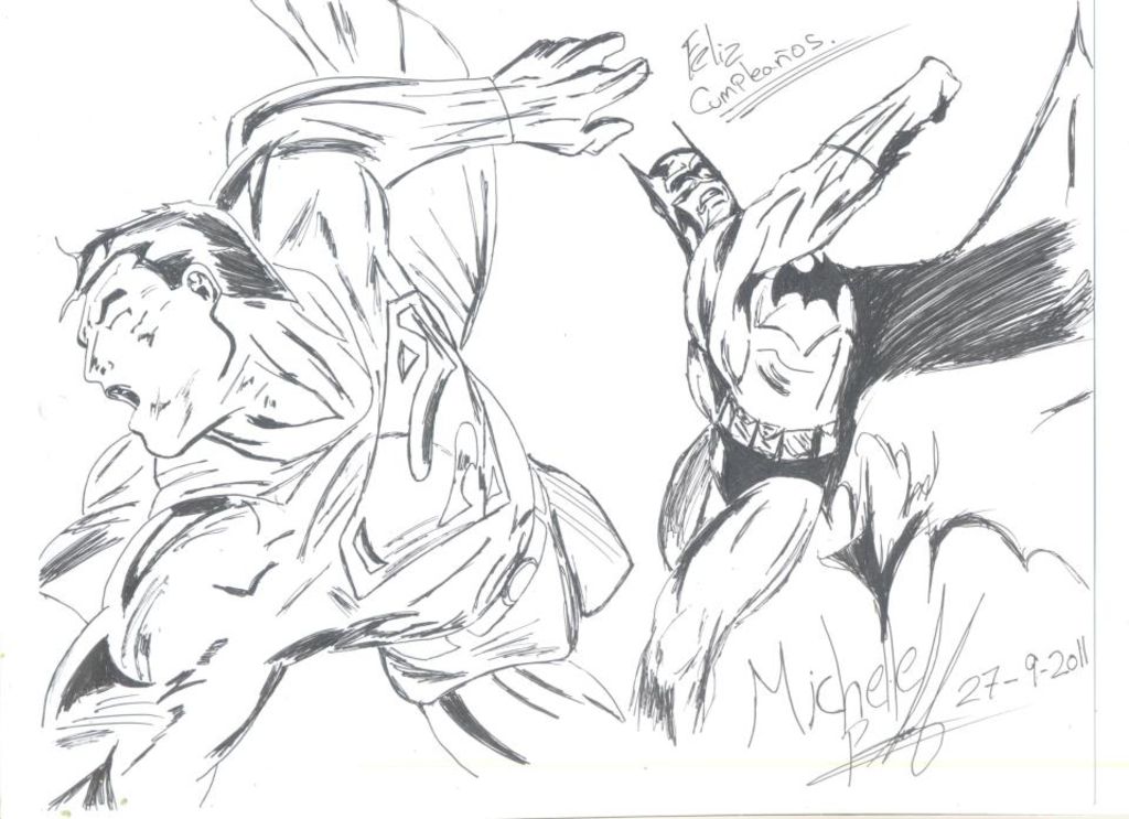 1024x743 Batman Vs Superman Pablo Alvarado Coronado - Batman Vs Superman Sketch
