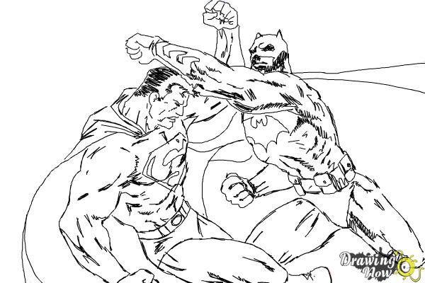 600x400 How To Draw Batman Vs Superman - Batman Vs Superman Sketch