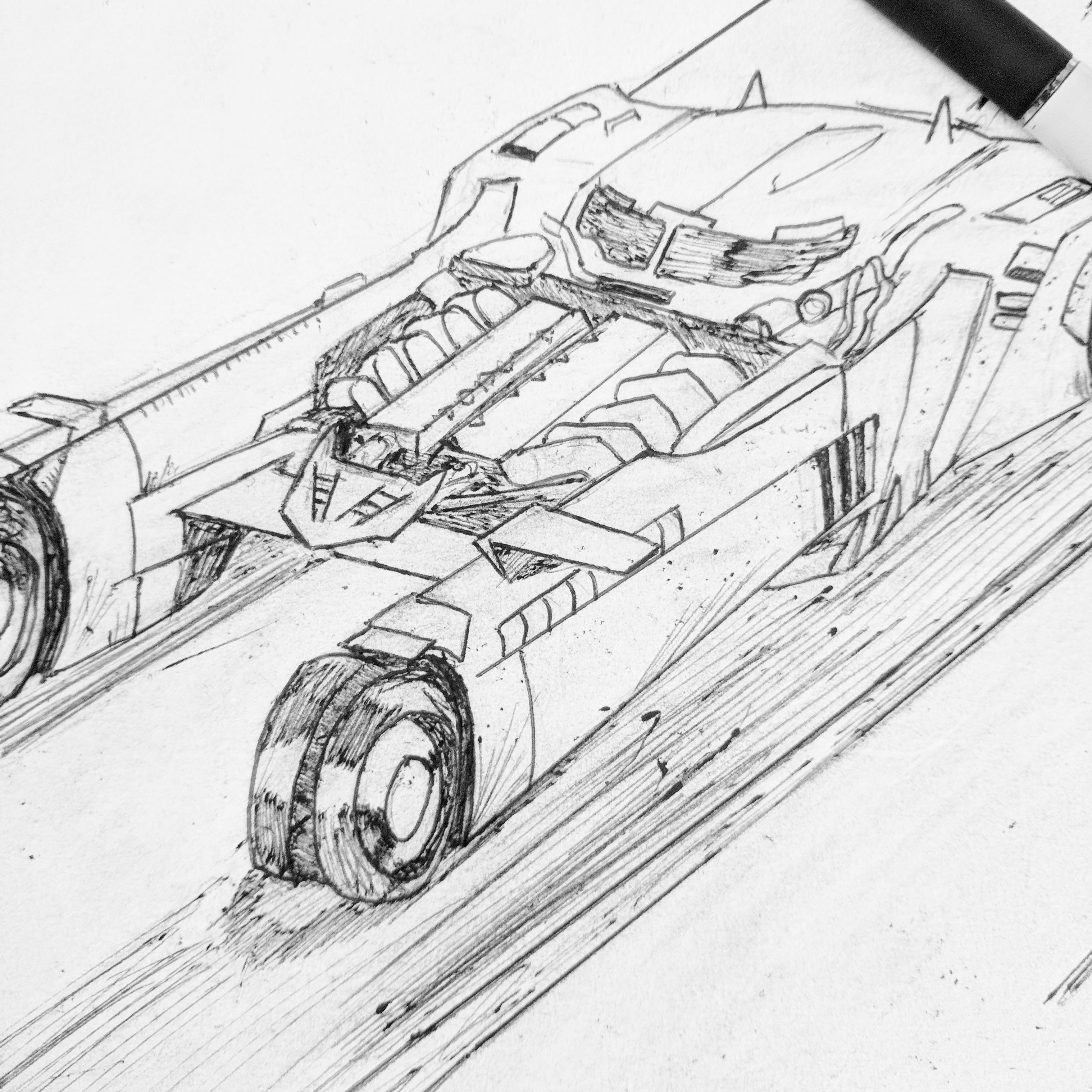 3036x3036 Sketch) Batmobile From Batman White Knight Batman - Batmobile Sketch