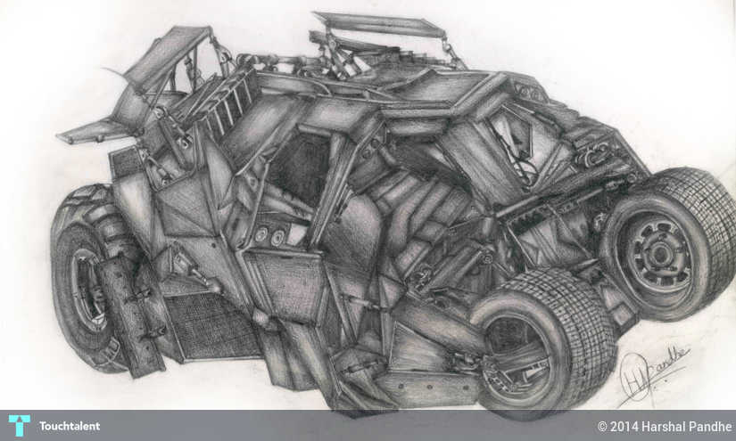 825x495 Batmobile Touchtalent - Batmobile Sketch