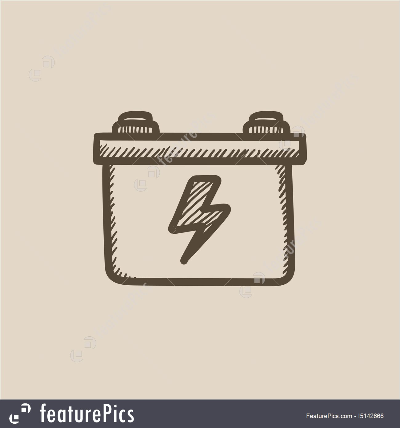 1300x1392 Car Battery Sketch Icon. Illustration - Battery Sketch