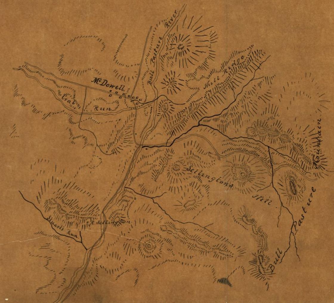 1120x1016 Sketch Of The Vicinity Of Mcdowell, Va. American Battlefield Trust - Battlefield Sketch