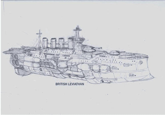 580x404 British Battleship Sketch 4 Steampunk Airship - Battleship Sketch