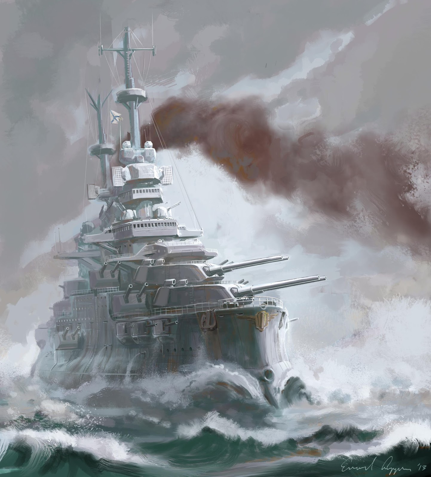 1443x1600 Ewoud Luppens Fantasy Dreadnaught Battleship, Having Fun With My - Battleship Sketch