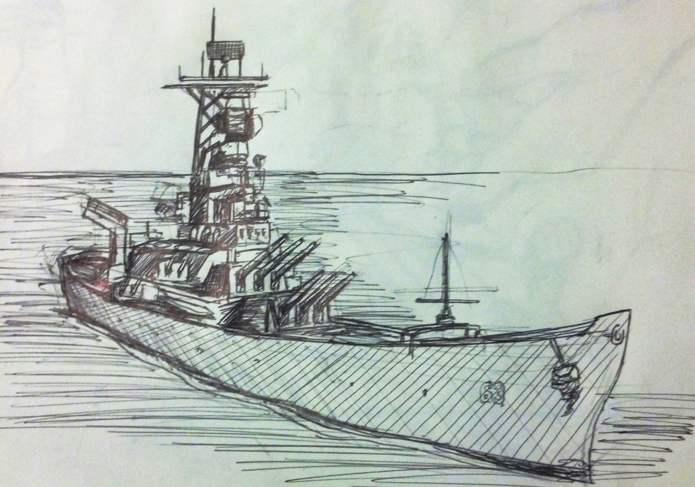 Battleship Sketch at PaintingValley.com | Explore collection of